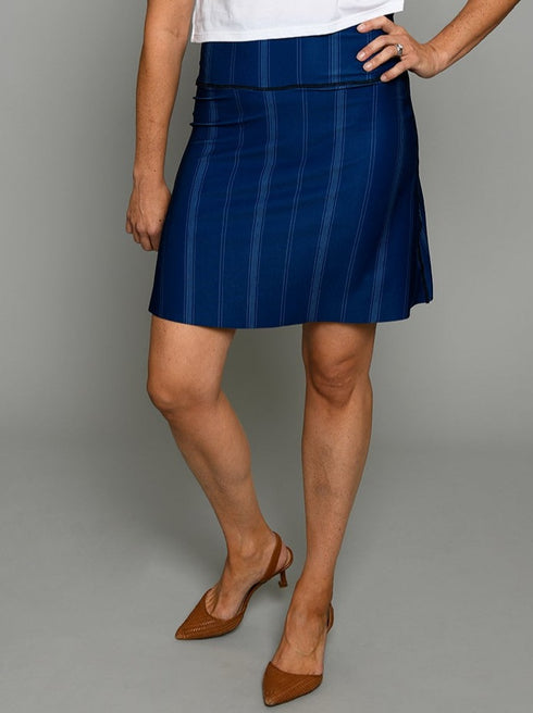 The Sport Skirt - Blue Shibori / Blue Pinstripe